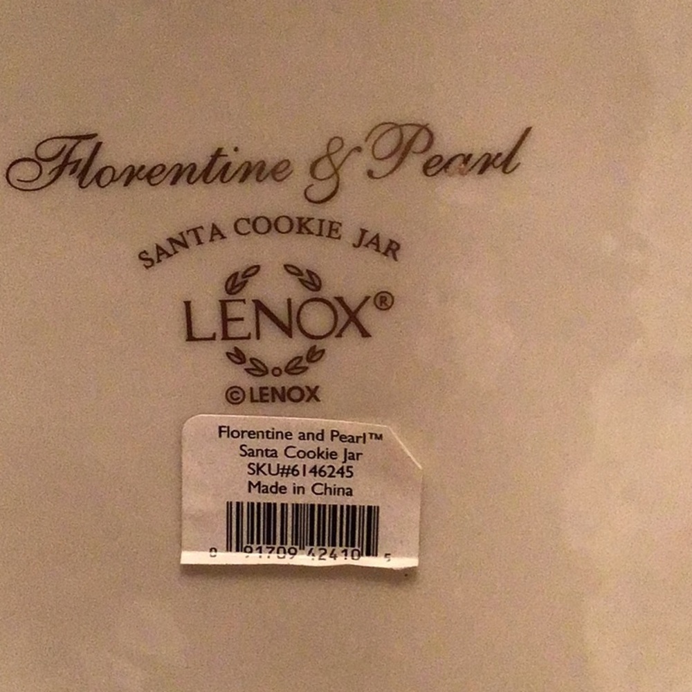 LENOX FLORENTINE AND PEARL SANTA COOKIE JAR A VERY RARE FIND - Picture 7 of 9
